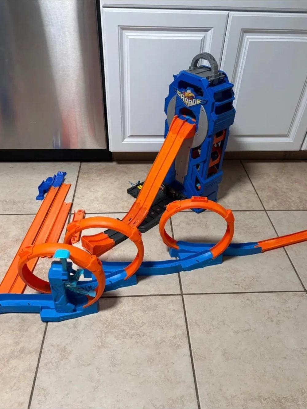 Blue & Orange Stunt Race Track Playset by Hot Wheels